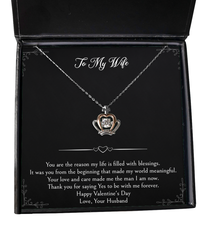 Load image into Gallery viewer, To My Wife, Thank You For Saying Yes, Crown Pendant Necklace For Women, Valentines Day Gifts From Husband
