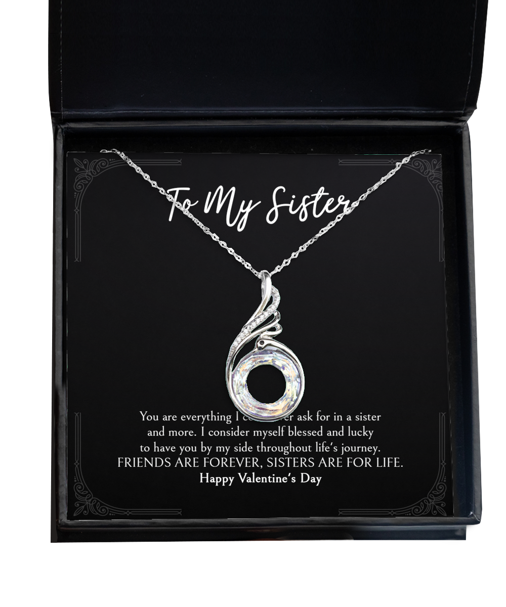 To My Sister Gifts, You Are Everything, Rising Phoenix Necklace For Women, Valentines Day Jewelry Gifts From Sister