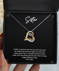 Load image into Gallery viewer, To My Sister Gifts, Loves You From The Heart, Love Dancing Necklace For Women, Valentines Day Jewelry Gifts From Sister
