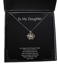 Load image into Gallery viewer, To My Daughter Gifts, You Will Always Have Me, Crown Pendant Necklace For Women, Valentines Day Jewelry Gifts From Mom
