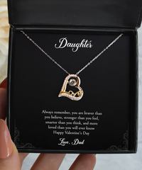 Load image into Gallery viewer, To My Daughter Gifts, Always Remember, Love Dancing Necklace For Women, Valentines Day Jewelry Gifts From Dad
