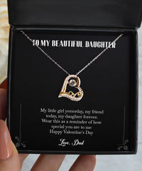 Load image into Gallery viewer, To My Daughter Gifts, My Little Girl Yesterday, Love Dancing Necklace For Women, Valentines Day Jewelry Gifts From Dad
