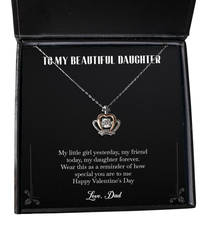Load image into Gallery viewer, To My Daughter Gifts, My Little Girl Yesterday, Crown Pendant Necklace For Women, Valentines Day Jewelry Gifts From Dad
