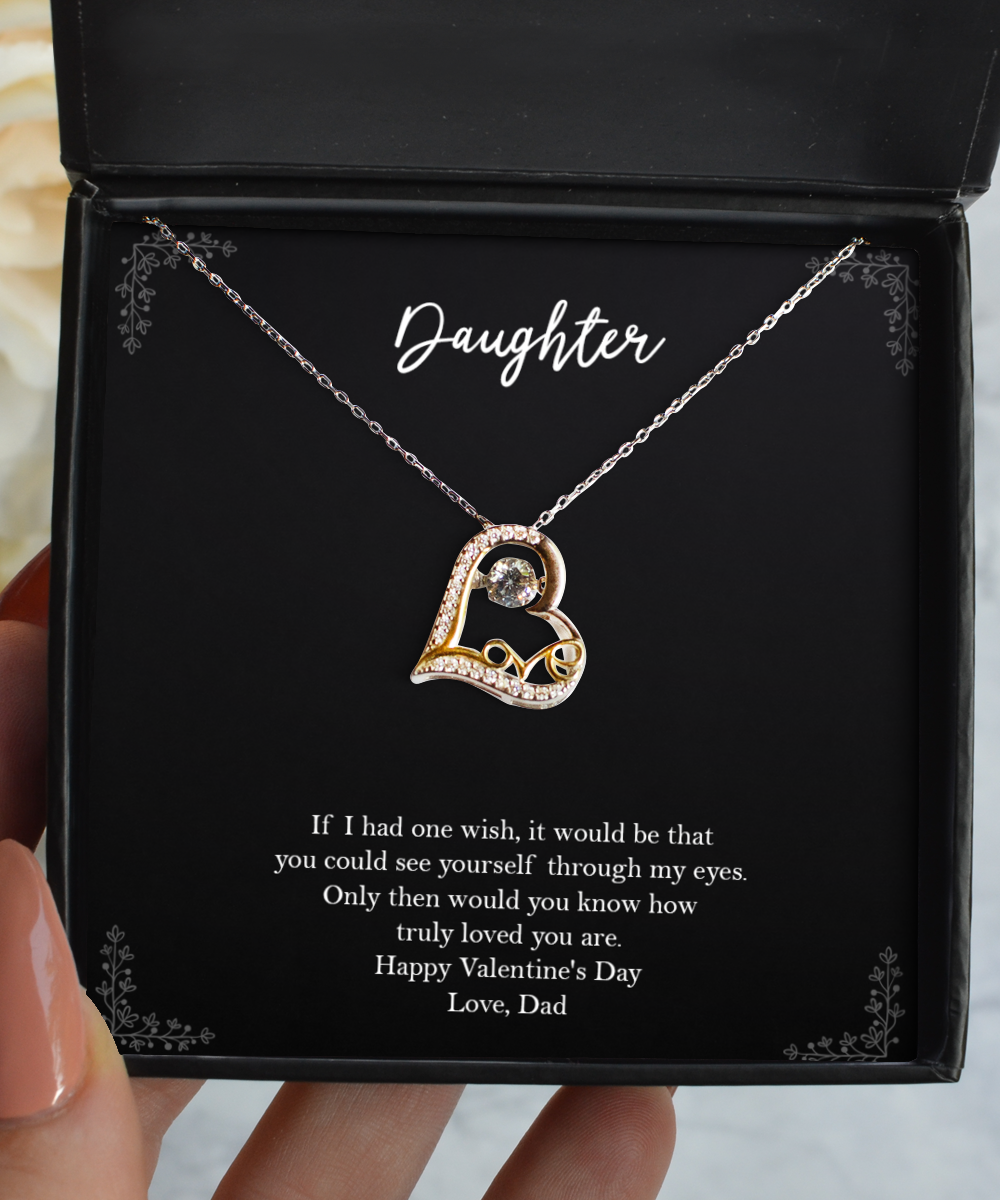 To My Daughter Gifts, Dad, Love Dancing Necklace For Women, Valentines Day Jewelry Gifts From Dad