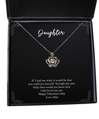 Load image into Gallery viewer, To My Daughter Gifts, Dad, Crown Pendant Necklace For Women, Valentines Day Jewelry Gifts From Dad
