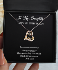 Load image into Gallery viewer, To My Daughter Gifts, I Love You Today, Love Dancing Necklace For Women, Valentines Day Jewelry Gifts From Dad
