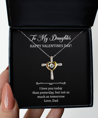 Load image into Gallery viewer, To My Daughter Gifts, I Love You Today, Cross Dancing Necklace For Women, Valentines Day Jewelry Gifts From Dad
