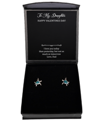 Load image into Gallery viewer, To My Daughter Gifts, I Love You Today, Opal Turtle Earrings For Women, Valentines Day Jewelry Gifts From Dad
