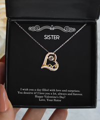 Load image into Gallery viewer, To My Sister  Gifts, Always And Forever, Love Dancing Necklace For Women, Valentines Day Jewelry Gifts From Sister
