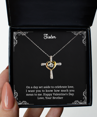 Load image into Gallery viewer, To My Sister  Gifts, I Want You To Know , Cross Dancing Necklace For Women, Valentines Day Jewelry Gifts From Brother
