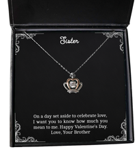 Load image into Gallery viewer, To My Sister  Gifts, I Want You To Know , Crown Pendant Necklace For Women, Valentines Day Jewelry Gifts From Brother
