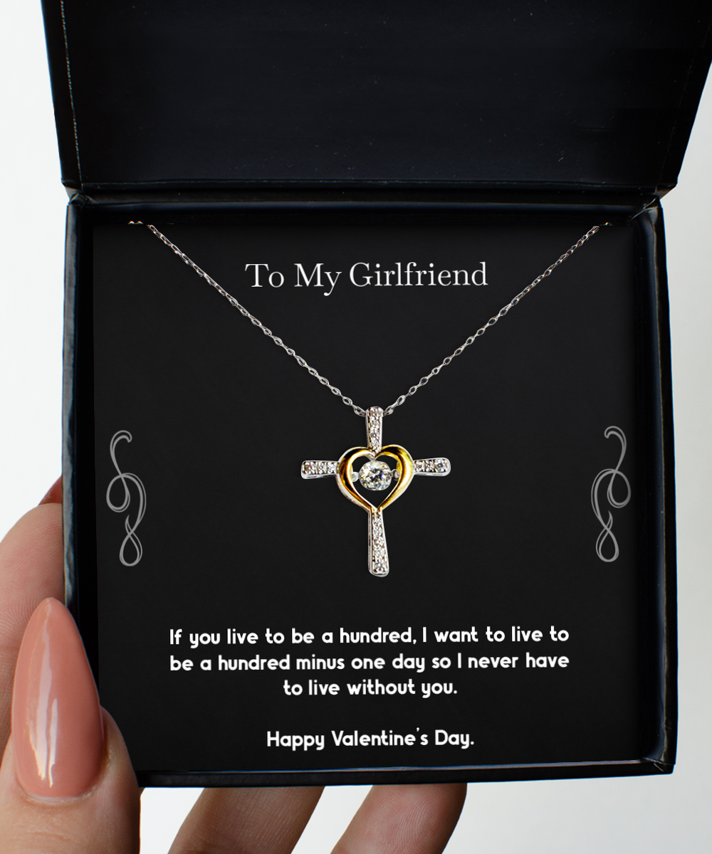 To My Girlfriend, One Day, Cross Dancing Necklace For Women, Valentines Day Gifts From Boyfriend