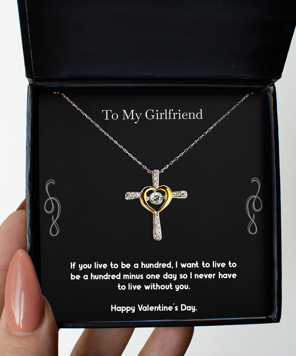 To My Girlfriend, One Day, Cross Dancing Necklace For Women, Valentines Day Gifts From Boyfriend