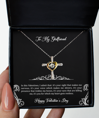 Load image into Gallery viewer, To My Girlfriend, I Admit, Cross Dancing Necklace For Women, Valentines Day Gifts From Boyfriend
