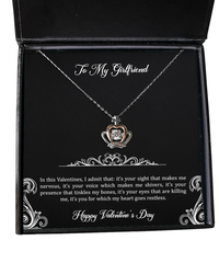 Load image into Gallery viewer, To My Girlfriend, I Admit, Crown Pendant Necklace For Women, Valentines Day Gifts From Boyfriend
