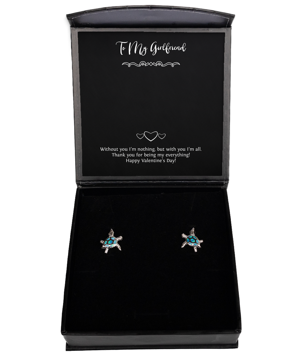To My Girlfriend, Without You, Opal Turtle Earrings For Women, Valentines Day Gifts From Boyfriend