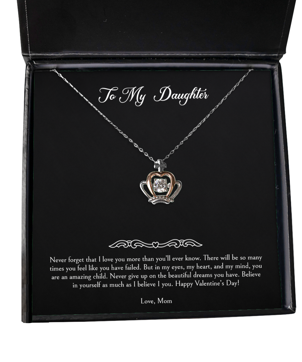 To My Daughter Gifts, You Are An Amazing, Crown Pendant Necklace For Women, Valentines Day Jewelry Gifts From Mom