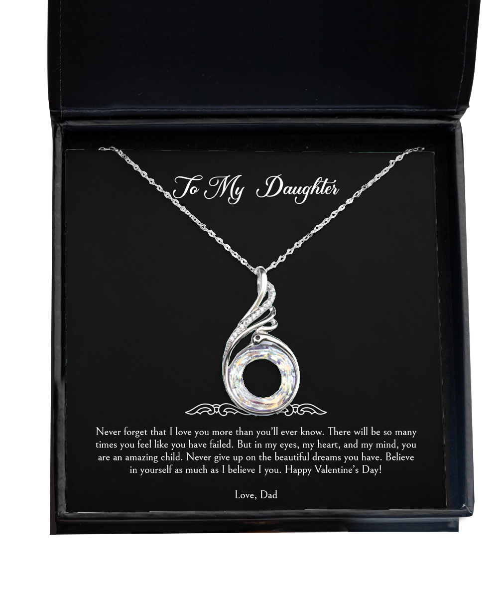 To My Daughter Gifts, You Are An Amazing, Rising Phoenix Necklace For Women, Valentines Day Jewelry Gifts From Dad