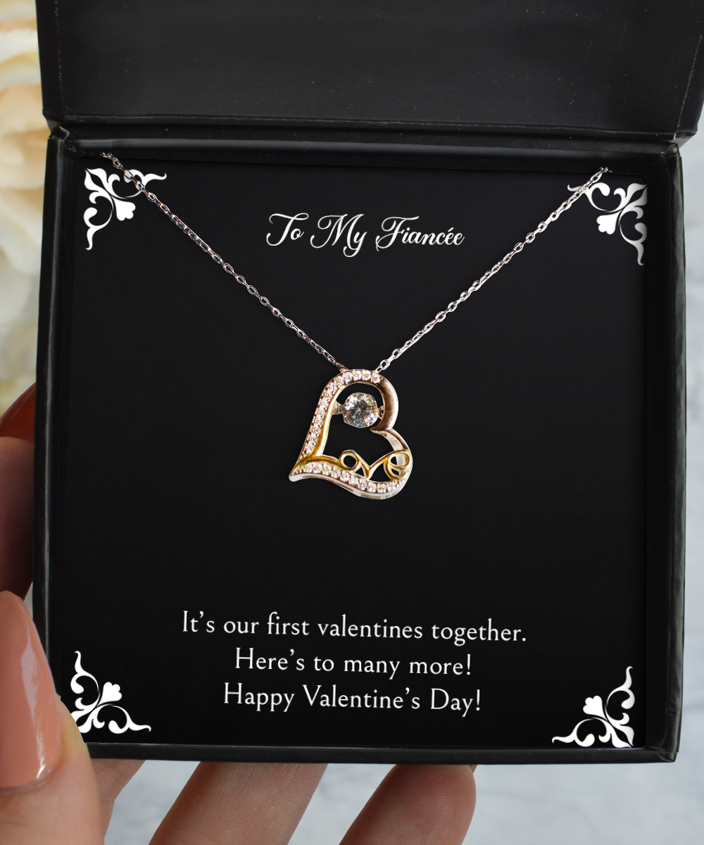 To My Fiancée, First Valentines Together, Love Dancing Necklace For Women, Valentines Day Gifts From Fiancé