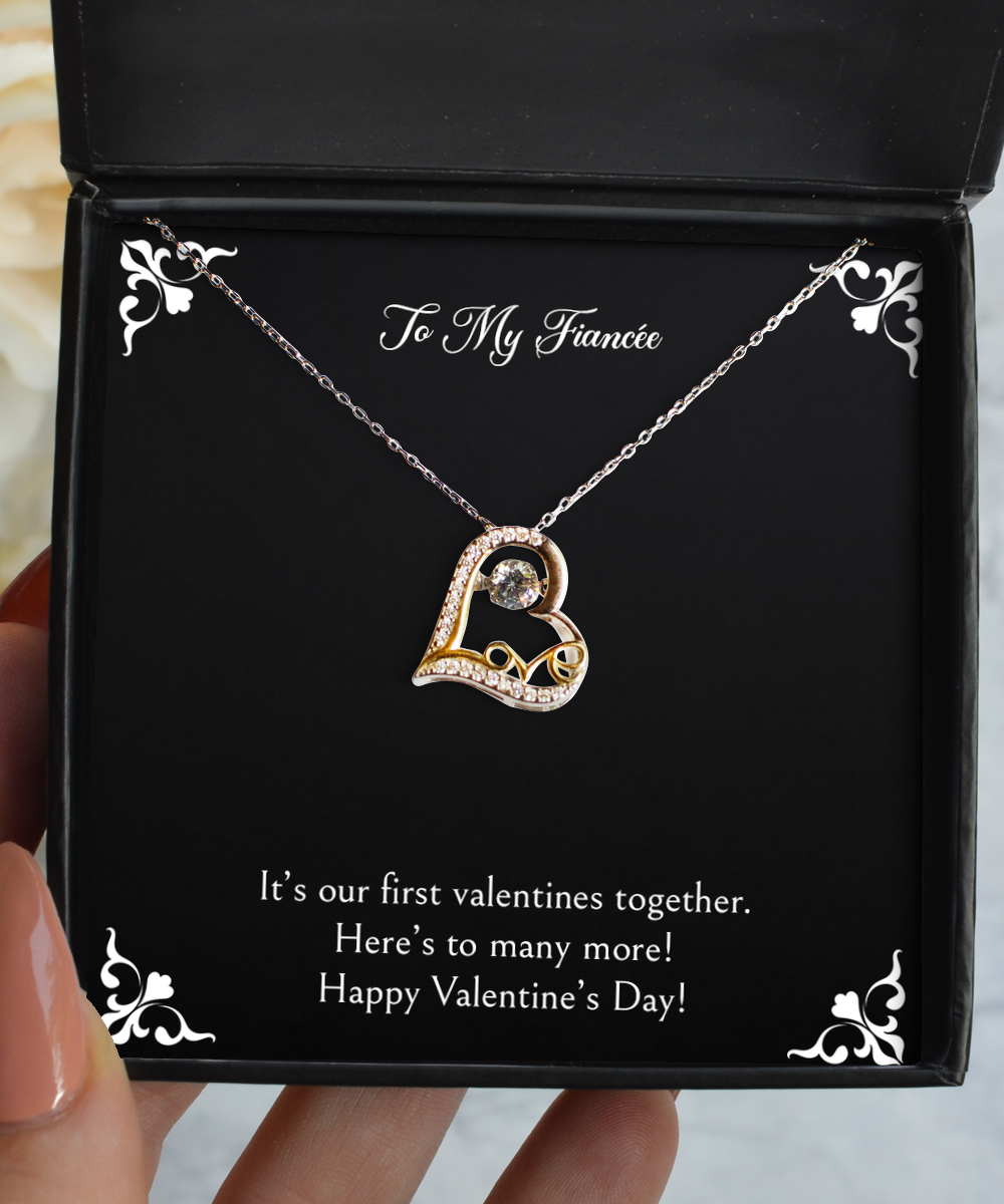 To My Fiancée, First Valentines Together, Love Dancing Necklace For Women, Valentines Day Gifts From Fiancé