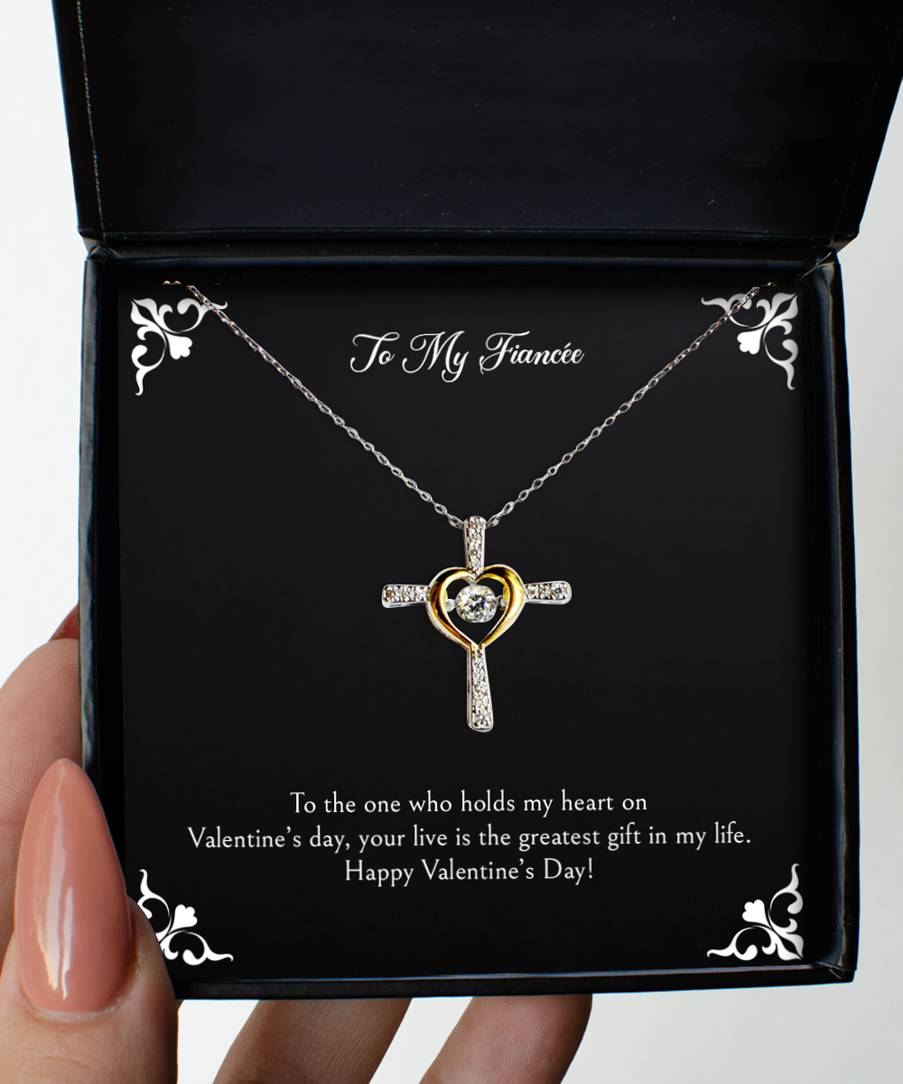 To My Fiancée, Greatest Gift, Cross Dancing Necklace For Women, Valentines Day Gifts From Fiancé