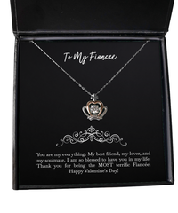Load image into Gallery viewer, To My Fiancée, You Are My Everything, Crown Pendant Necklace For Women, Valentines Day Gifts From Fiancé
