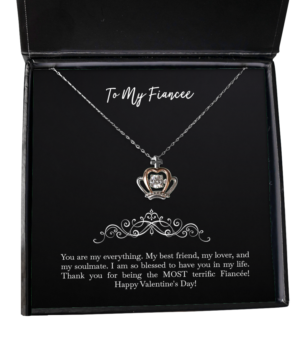 To My Fiancée, You Are My Everything, Crown Pendant Necklace For Women, Valentines Day Gifts From Fiancé