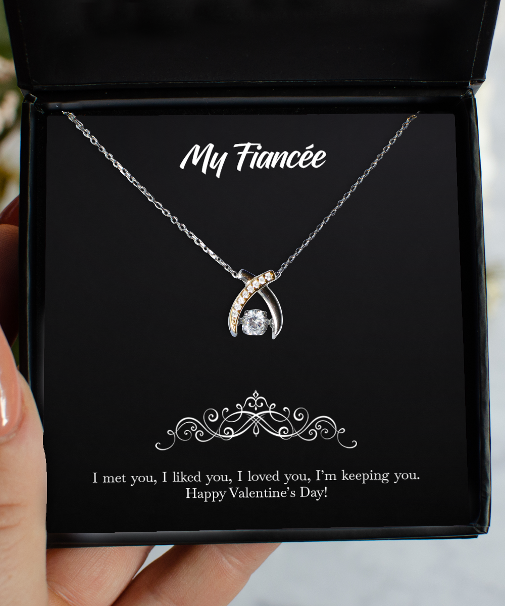 To My Fiancée, I'm Keeping You, Wishbone Dancing Necklace For Women, Valentines Day Gifts From Fiancé