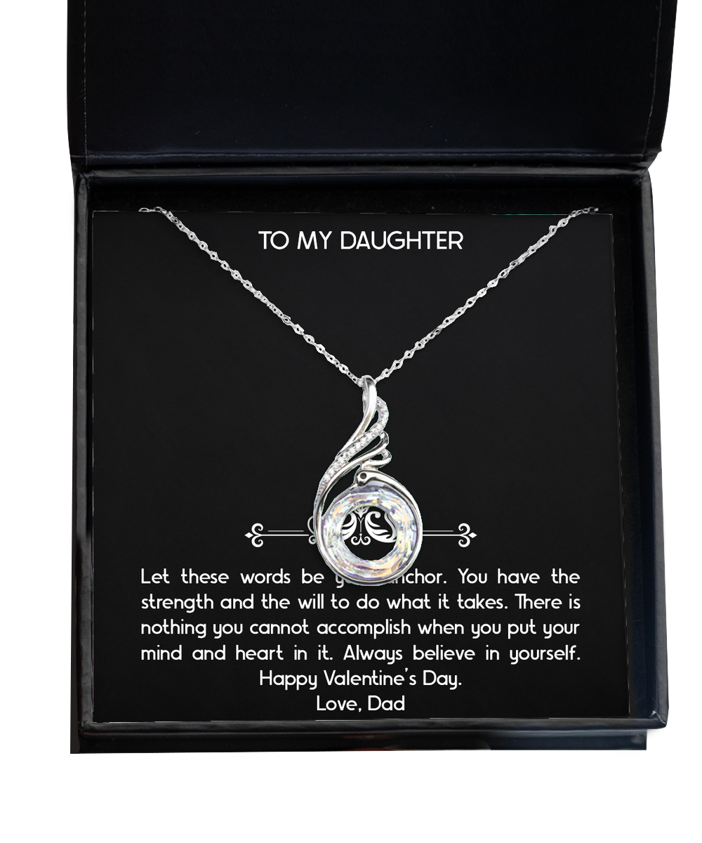 To My Daughter Gifts, Always Believe In Yourself, Rising Phoenix Necklace For Women, Valentines Day Jewelry Gifts From Dad
