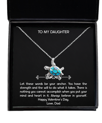 Load image into Gallery viewer, To My Daughter Gifts, Always Believe In Yourself, Opal Turtle Necklace For Women, Valentines Day Jewelry Gifts From Dad
