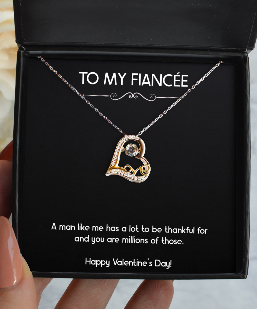 To My Fiancée, Thank You, Love Dancing Necklace For Women, Valentines Day Gifts From Fiancé