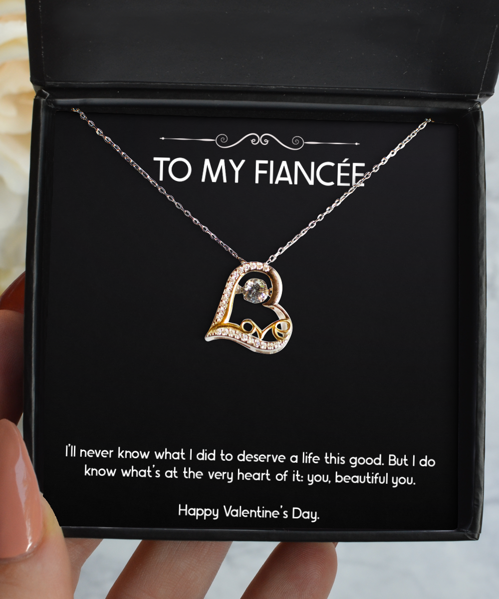 To My Fiancée, Beautiful You, Love Dancing Necklace For Women, Valentines Day Gifts From Fiancé