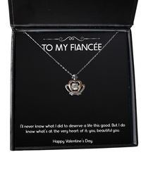 Load image into Gallery viewer, To My Fiancée, Beautiful You, Crown Pendant Necklace For Women, Valentines Day Gifts From Fiancé
