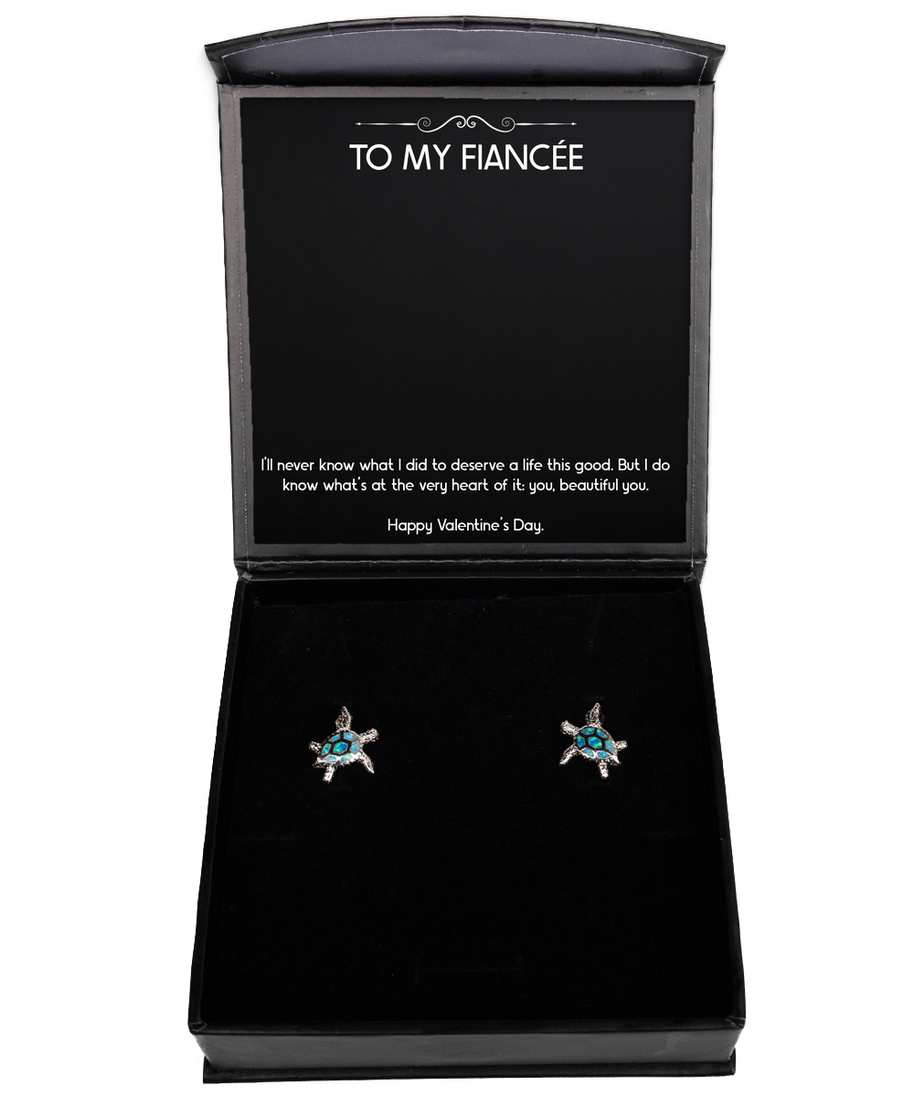 To My Fiancée, Beautiful You, Opal Turtle Earrings For Women, Valentines Day Gifts From Fiancé