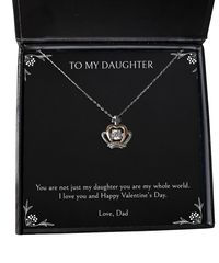 Load image into Gallery viewer, To My Daughter Gifts, You Are My Whole World , Crown Pendant Necklace For Women, Valentines Day Jewelry Gifts From Dad
