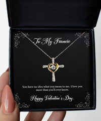 Load image into Gallery viewer, To My Fiancée, I Love You, Cross Dancing Necklace For Women, Valentines Day Gifts From Fiancé
