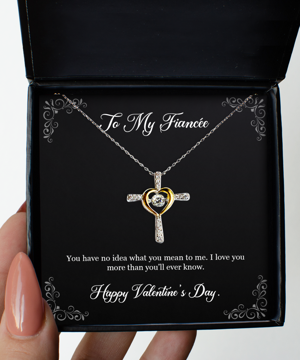 To My Fiancée, I Love You, Cross Dancing Necklace For Women, Valentines Day Gifts From Fiancé