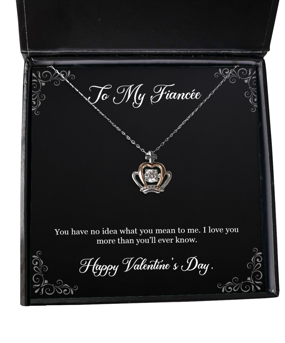 To My Fiancée, I Love You, Crown Pendant Necklace For Women, Valentines Day Gifts From Fiancé