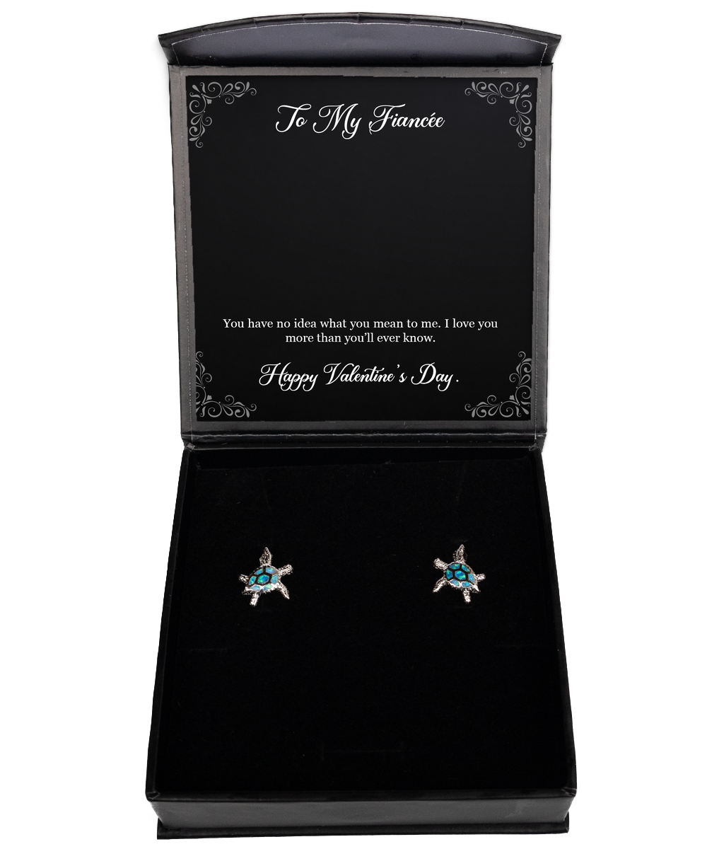 To My Fiancée, I Love You, Opal Turtle Earrings For Women, Valentines Day Gifts From Fiancé