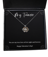 Load image into Gallery viewer, To My Fiancée, You Are My True Love, Crown Pendant Necklace For Women, Valentines Day Gifts From Fiancé
