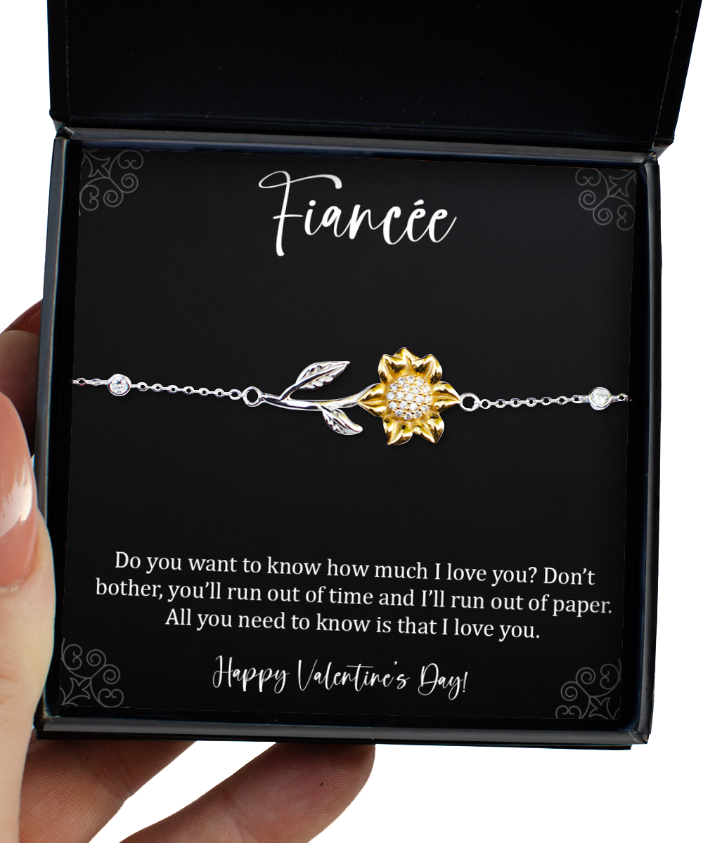 To My Fiancée, Happy Valentine’s Day, Sunflower Bracelet For Women, Valentines Day Gifts From Fiancé