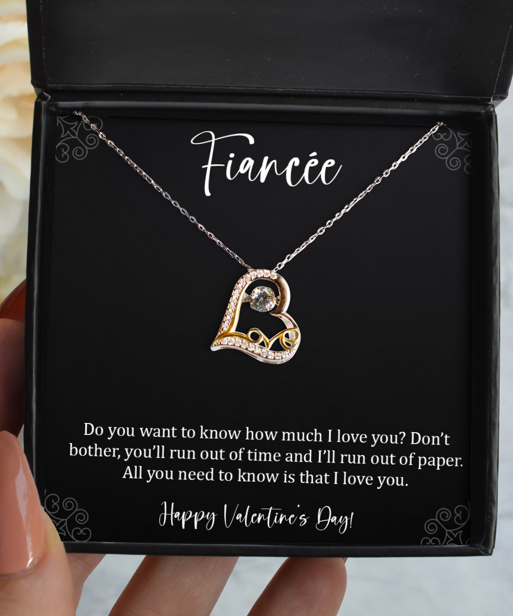 To My Fiancée, Happy Valentine’s Day, Love Dancing Necklace For Women, Valentines Day Gifts From Fiancé