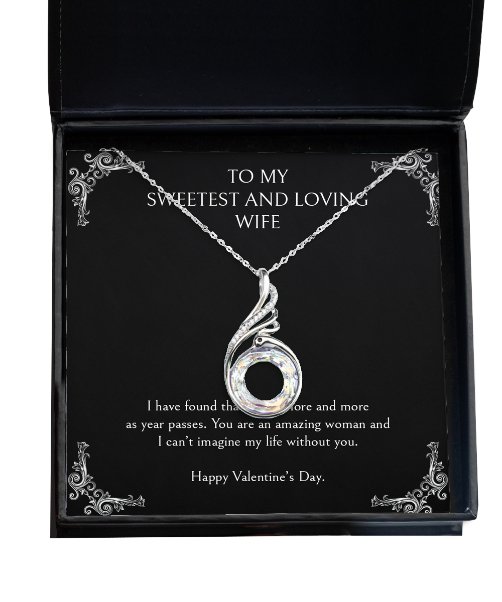 To My Wife, You Are An Amazing, Rising Phoenix Necklace For Women, Valentines Day Gifts From Husband