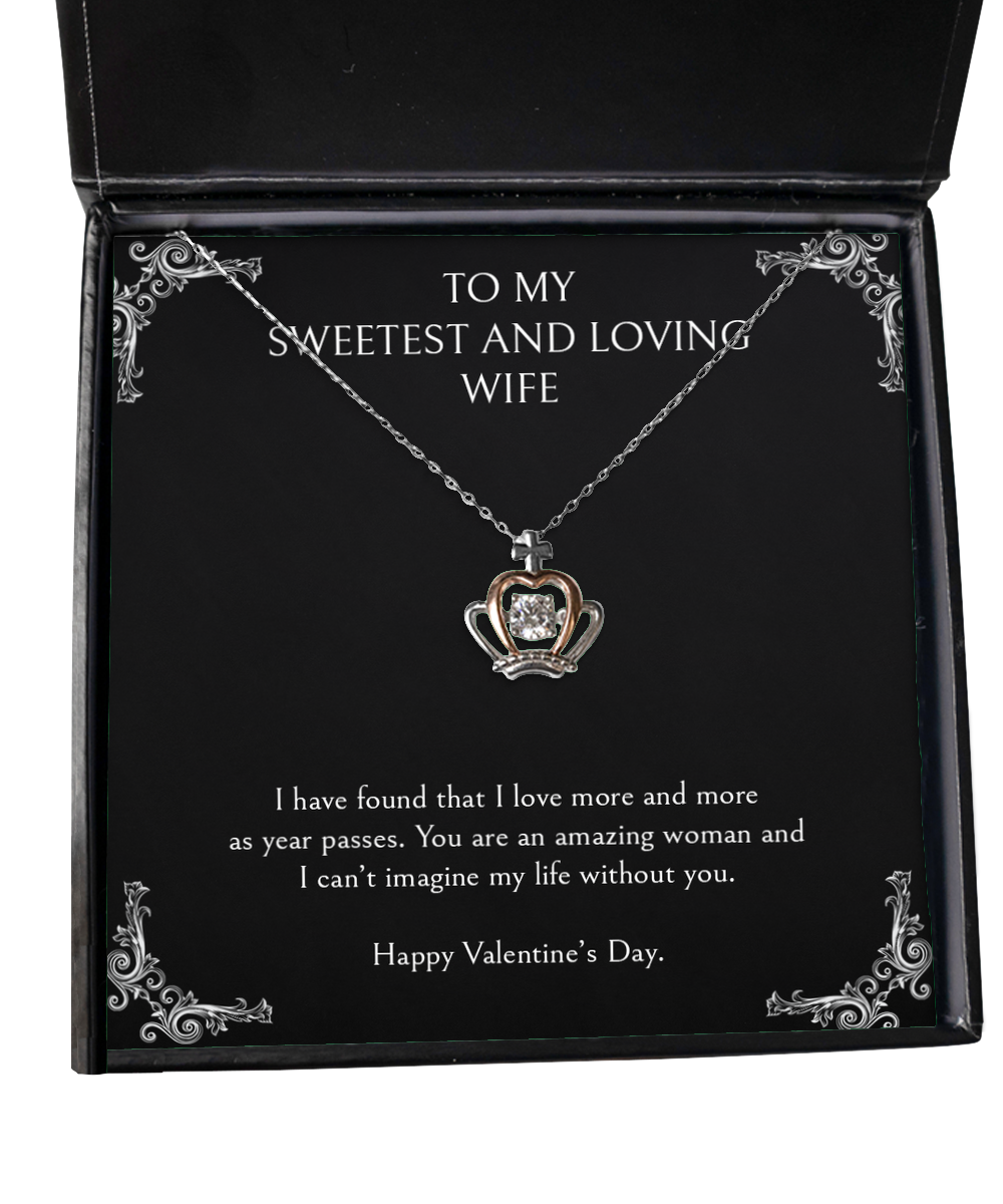To My Wife, You Are An Amazing, Crown Pendant Necklace For Women, Valentines Day Gifts From Husband