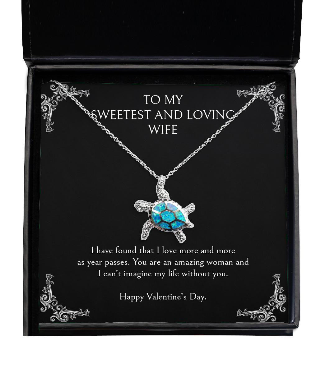 To My Wife, You Are An Amazing, Opal Turtle Necklace For Women, Valentines Day Gifts From Husband