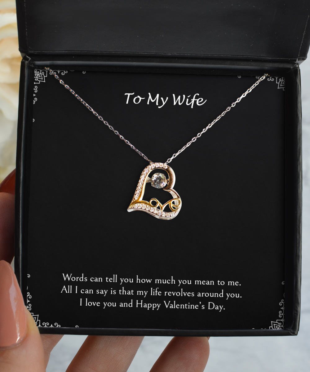 To My Wife, My Life Revolves Around You, Love Dancing Necklace For Women, Valentines Day Gifts From Husband