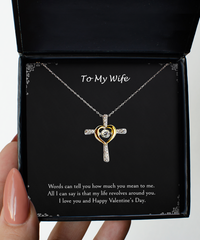 Load image into Gallery viewer, To My Wife, My Life Revolves Around You, Cross Dancing Necklace For Women, Valentines Day Gifts From Husband
