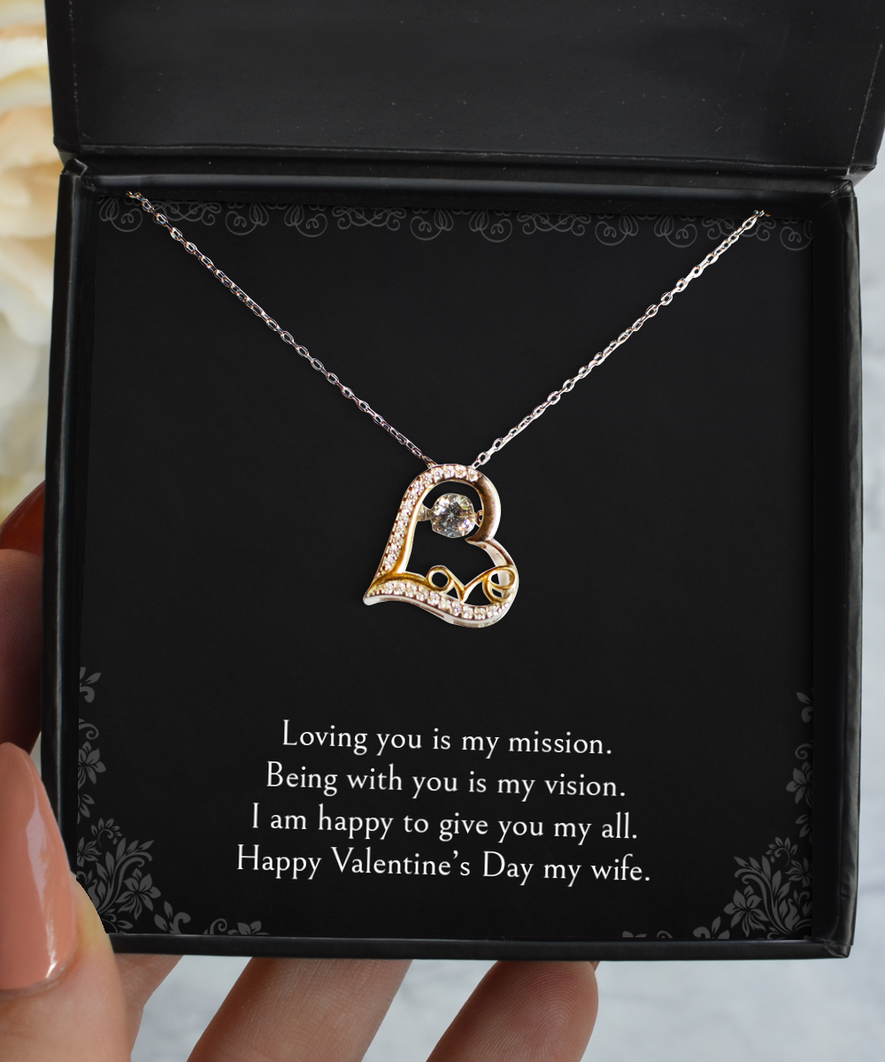 To My Wife, Loving You Is My Mission, Love Dancing Necklace For Women, Valentines Day Gifts From Husband