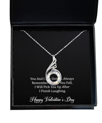 Load image into Gallery viewer, To My Sister Gifts, You And I Are Sisters, Rising Phoenix Necklace For Women, Valentines Day Jewelry Gifts From Sister
