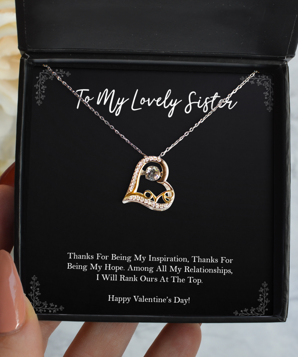 To My Sister Gifts, Thanks For Being My Hope, Love Dancing Necklace For Women, Valentines Day Jewelry Gifts From Sister